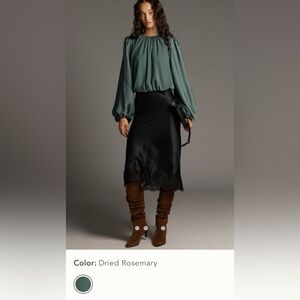 Dried Rosemary Long-Sleeve Crop Top